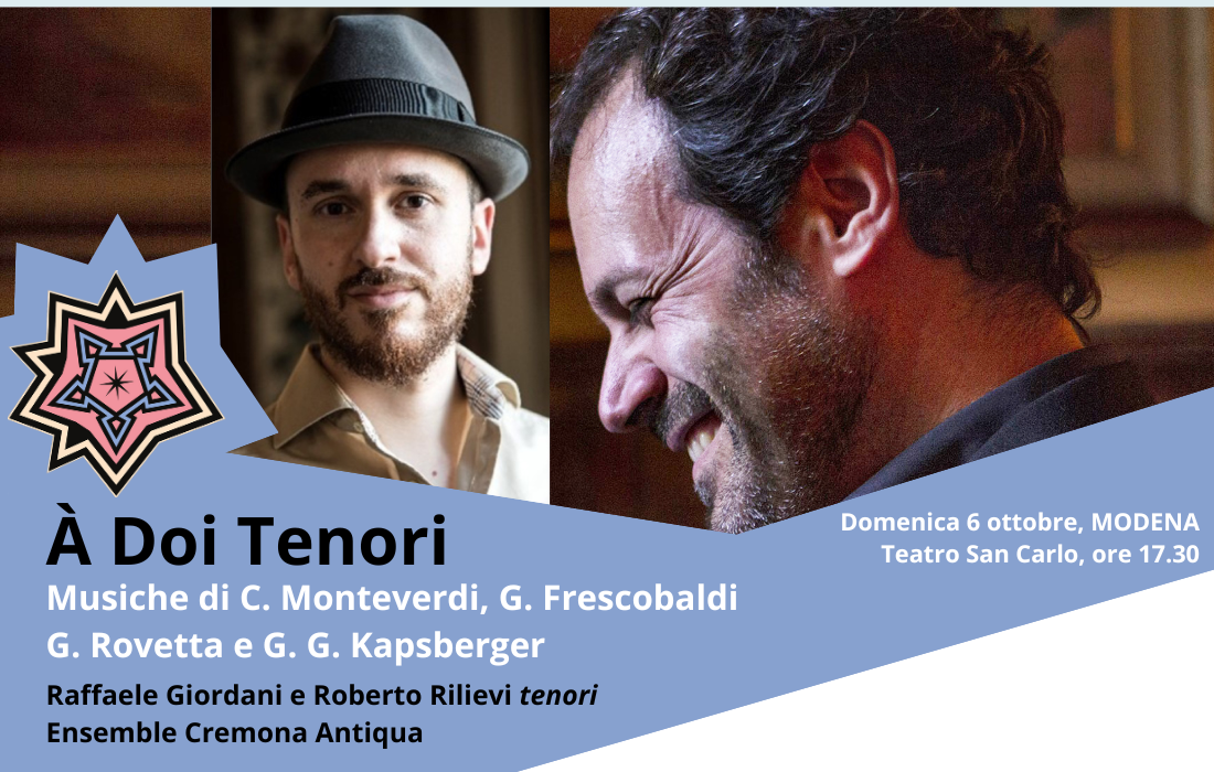 Grandezze & Meraviglie – Festival Musicale Estense 27° edizione presenta “A' Doi Tenori”, domenica 6 a Modena, presso il Teatro San Carlo alle ore 17.30